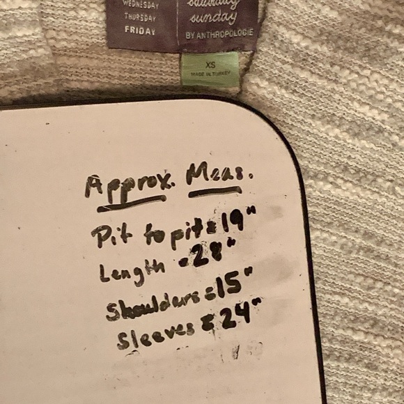 Anthropologie Saturday Sunday Open Front Duster Cardigan XS Grey White Pockets - Picture 7 of 7